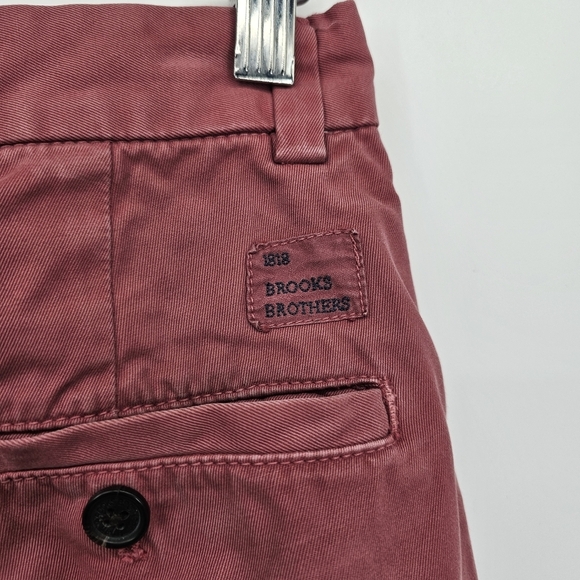 Brooks Brothers Clark Chino Flat Front Mauve Cotton Pants Mens 31x32 - Picture 4 of 9